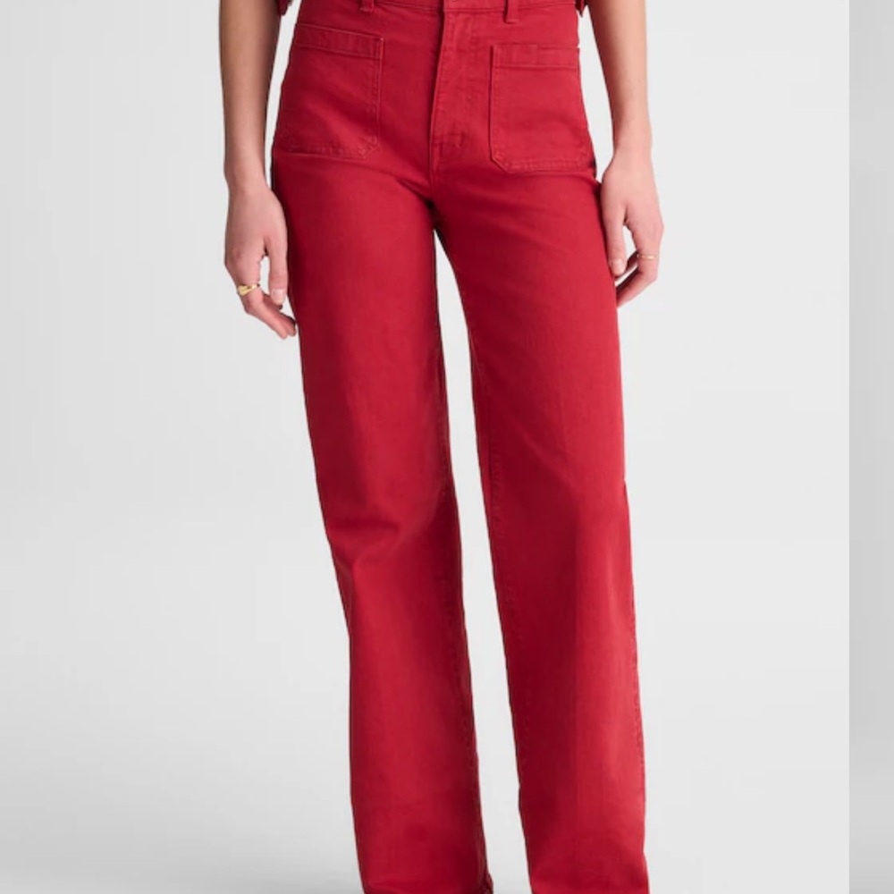 Madewell Emmy Red Wide Leg Women's Jeans - Picture 2 of 6